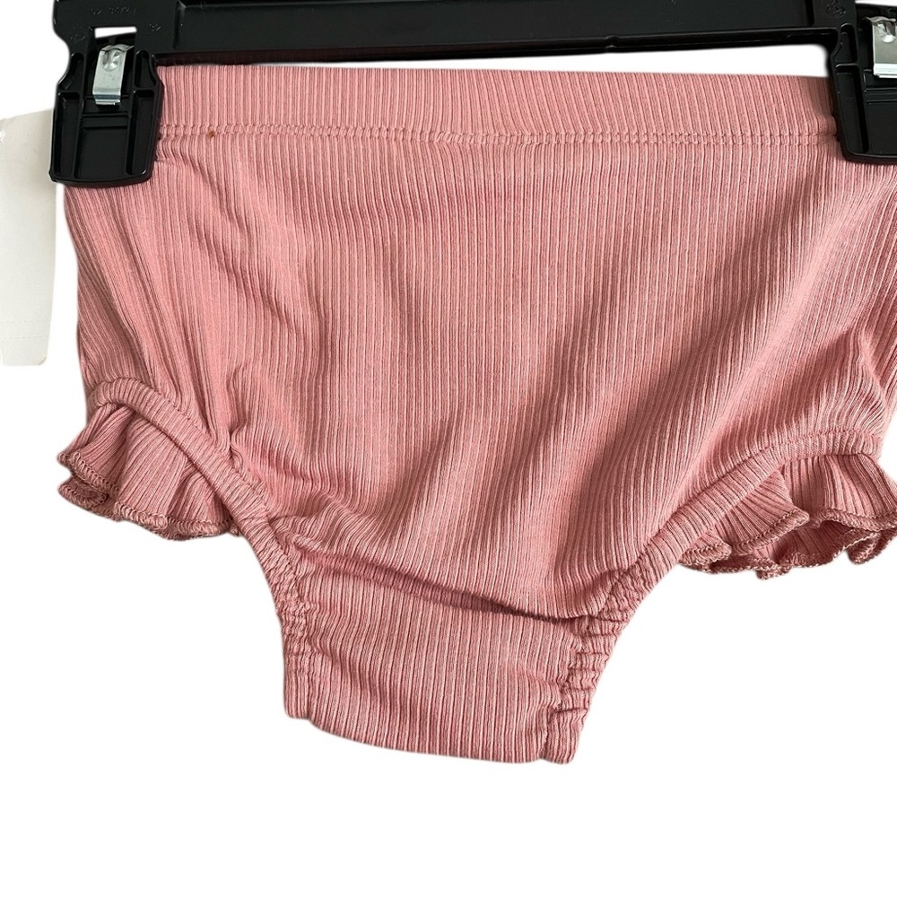 Nordstrom White Floral Tee with Dusty Pink Ribbed Bloomers - Picture 4 of 6